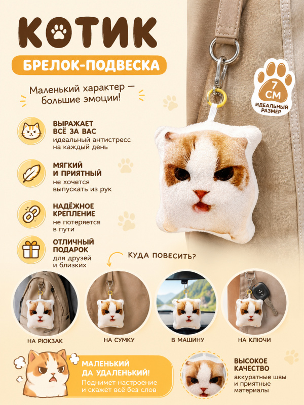 Брелок Котик ругается